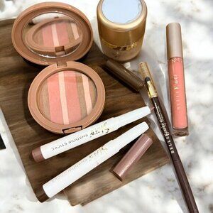 Belle Beauty Makeup Bundle X6 Mineral Foundation Shadow Sticks Bronzer Liner Lip